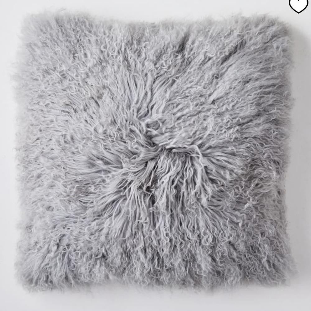 West Elm Mongolian Lamb Pillow Cover & Down Insert Pillow
